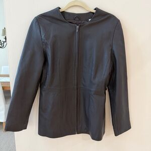 New Zealand Lambskin Dark Brown Leather Jacket Medium